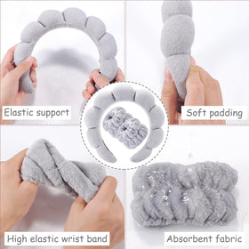 Zkptops on model in bathroom, keeps hair back for easy cleansing
