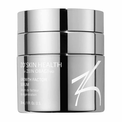 ZO SKIN HEALTH growth factor serum plus front pump shows sleek bottle and lightweight gel for hydration
