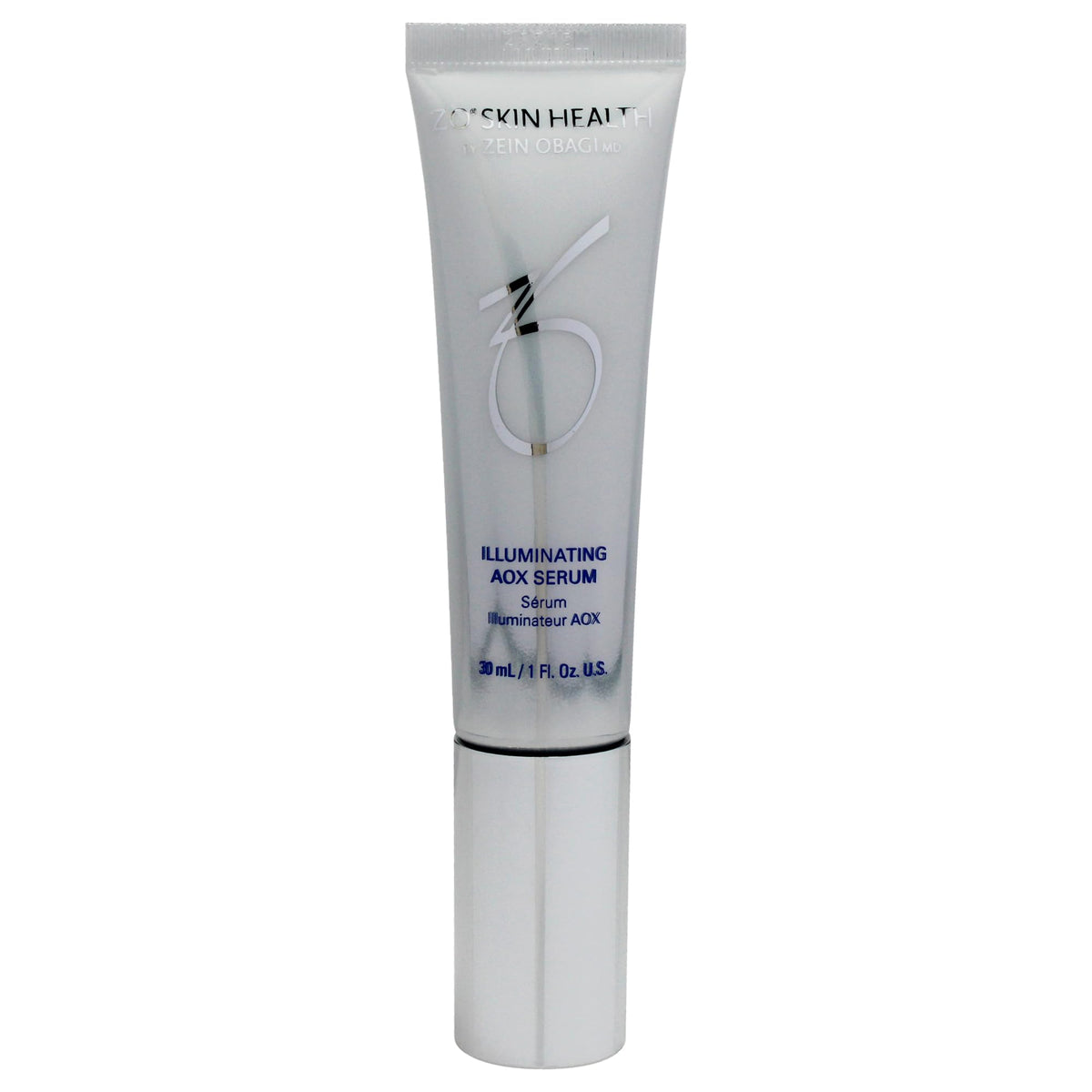 ZO SKIN HEALTH pump dispenser close-up demonstrating controlled dosing and hygienic application