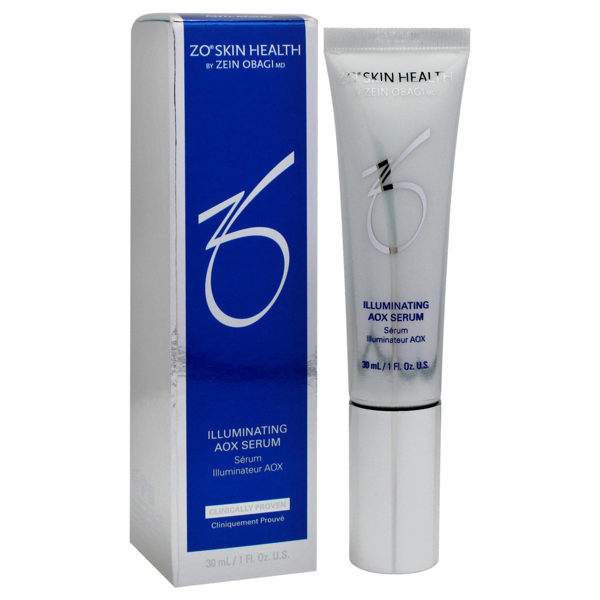 ZO SKIN HEALTH clear serum drop texture showing lightweight feel and quick absorption benefit