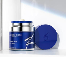 ZO Skin Health jar with label visible showing restorative barrier support benefit