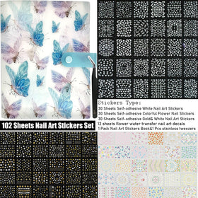 Zoance close-up of 3D rhinestone white floral stickers highlighting texture