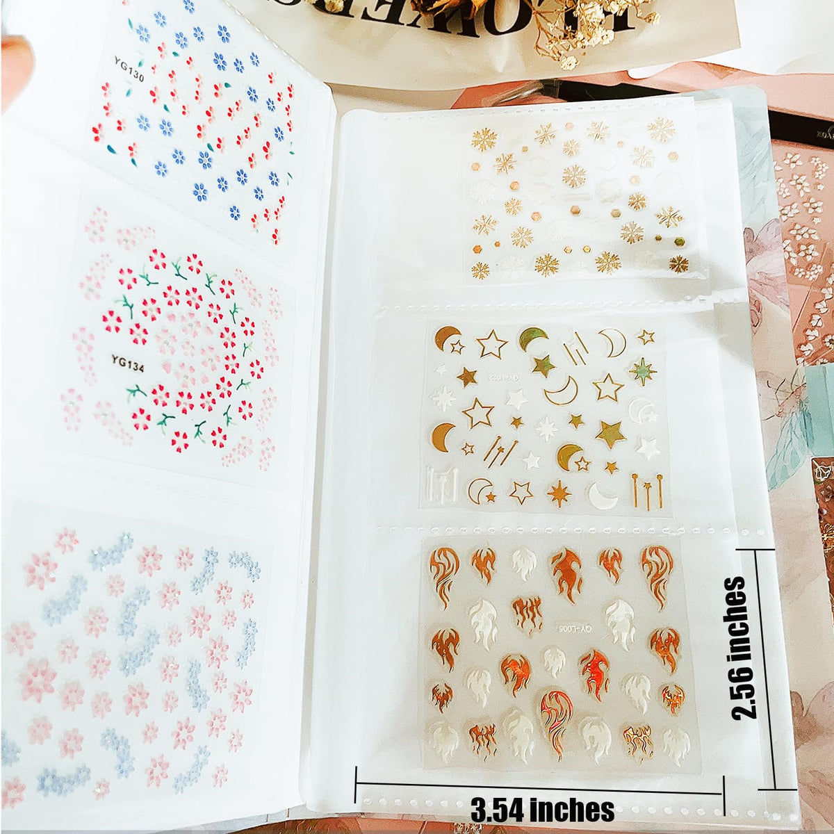 Zoance sticker sheet beside ruler showing compact size and scale