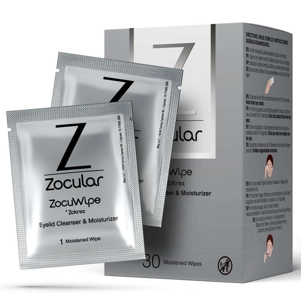 Zocular front packaging showing product and benefits for gentle cleansing
