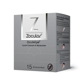 zocular front packaging showing 15-count tub and clear product benefits