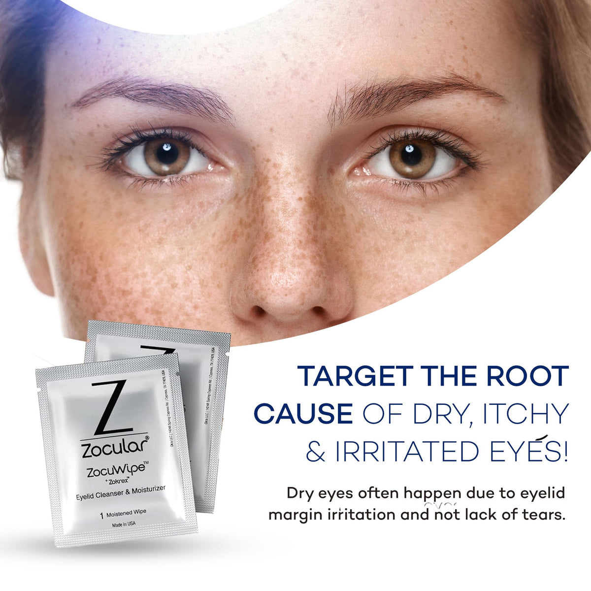 zocular wipe closeup texture highlighting soft cloth and gentle finish