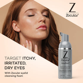 Zocular ZocuFoam airy foam texture close-up demonstrating gentle non-irritating cleansing action