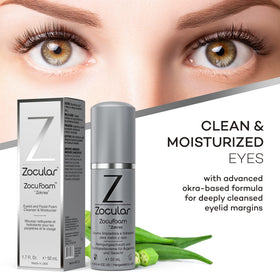 Zocular pump foam close-up demonstrating soft lather and easy dosing benefit