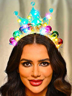Zoestar in-use party setting worn by woman benefit: lively birthday atmosphere and photo-ready glow