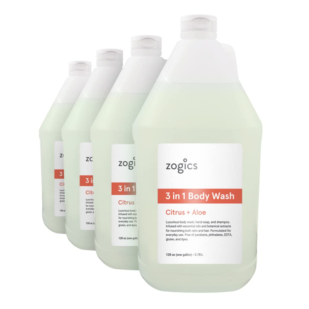 Zogics front jug label showing product benefits and scent for quick identification