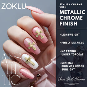 ZOKLU gold charm close-up highlighting metallic shine and sculpted edges
