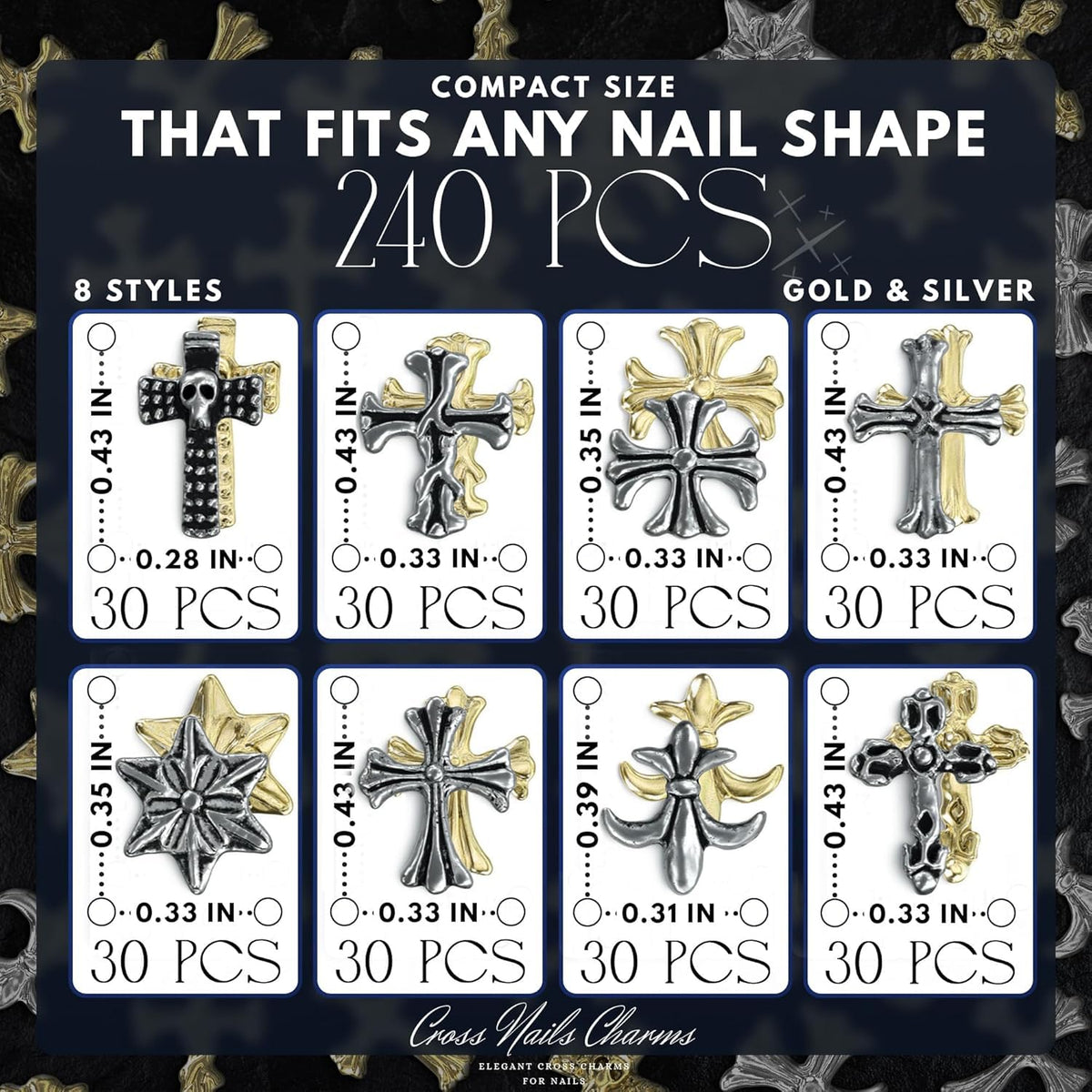 ZOKLU mixed charms layout displaying gold and silver variety for design options
