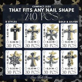 ZOKLU mixed charms layout displaying gold and silver variety for design options
