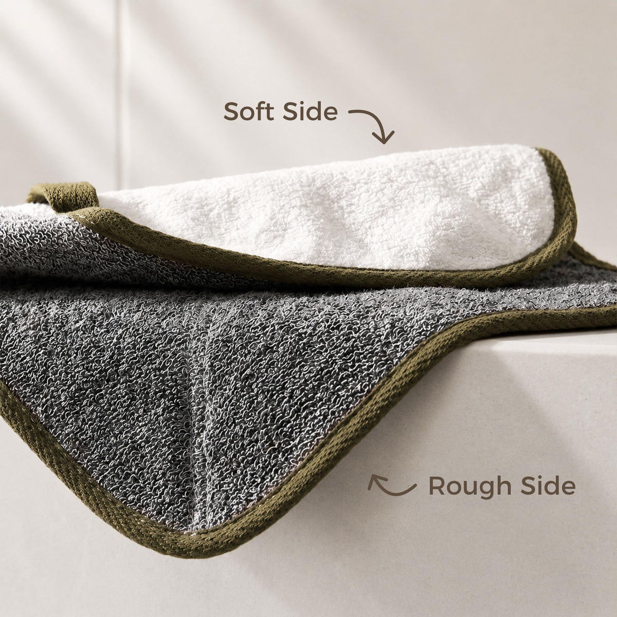 ZOMCHI reinforced stitched edge showing durable three-layer construction for longevity