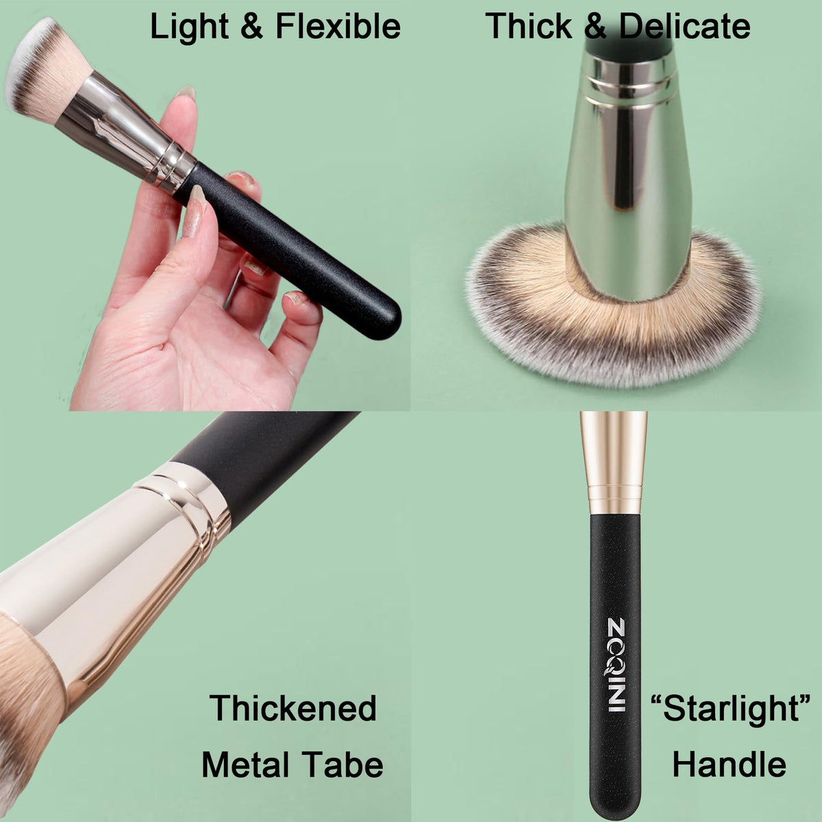 ZOQINI angled face brush soft bristles for precise facial tanning
