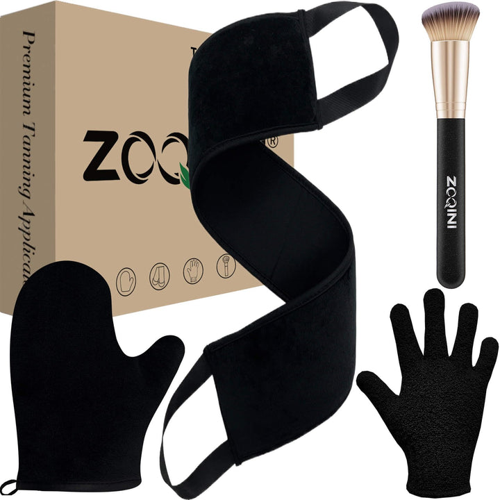 ZOQINI boxed 4-piece tanning kit neatly arranged, convenient storage