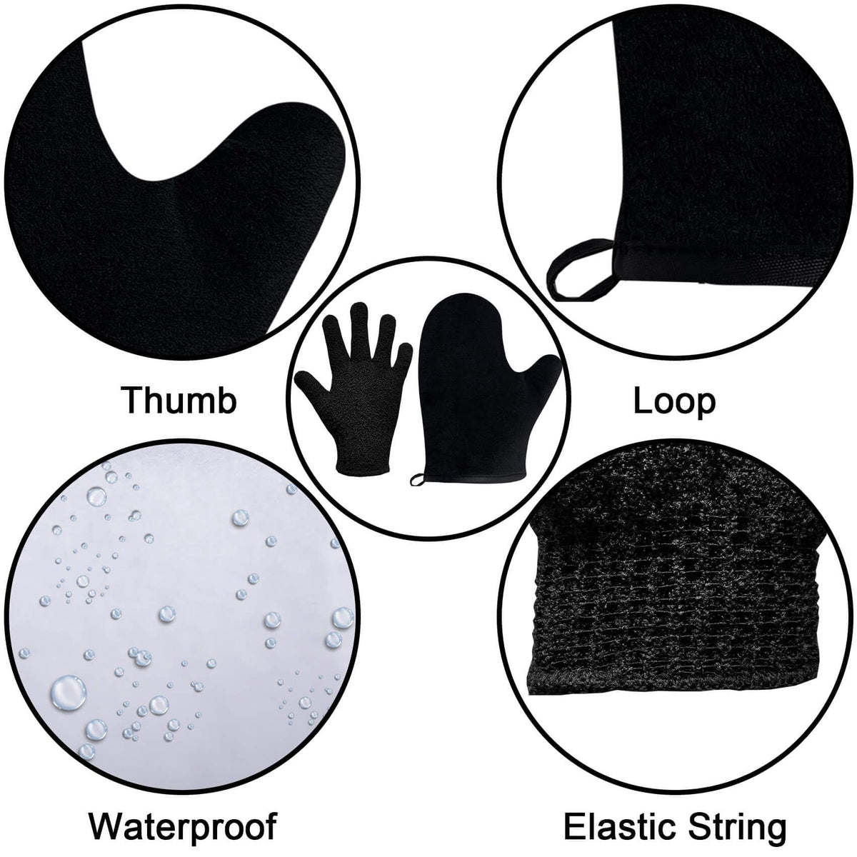 ZOQINI exfoliating glove detail showing grip and effective dead-skin removal