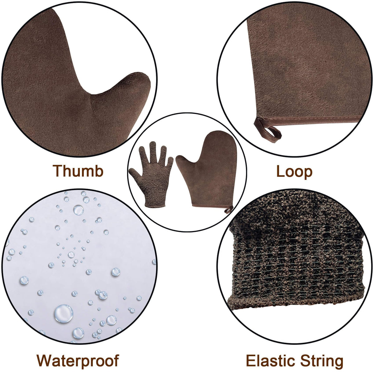 ZOQINI exfoliating glove texture removes dead skin for smoother tan