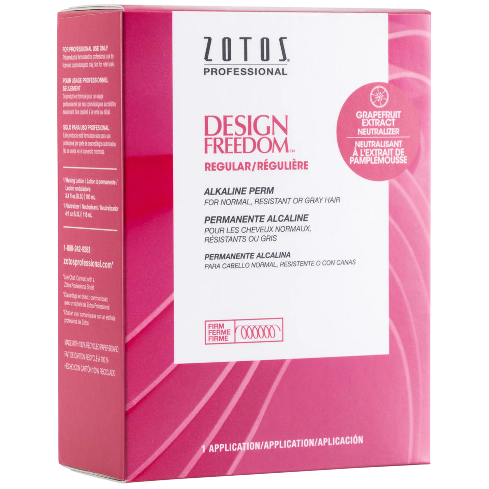 Zotos Design Freedom Regular front packaging showing product and benefits