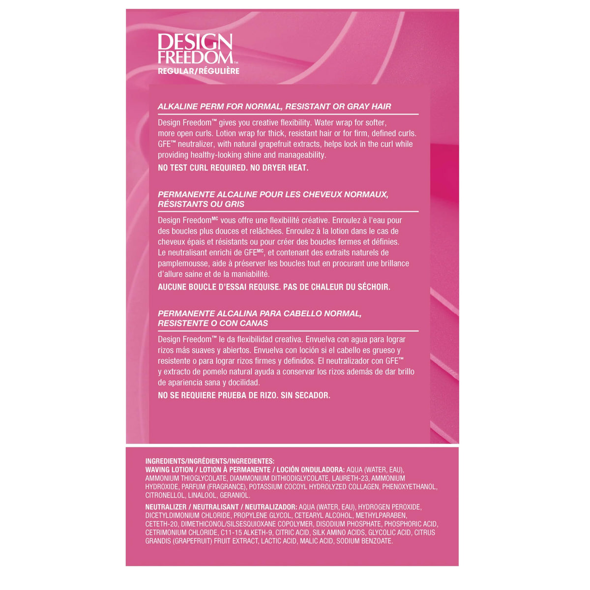 Zotos Design Freedom Regular in-salon application demonstrating controlled curl results