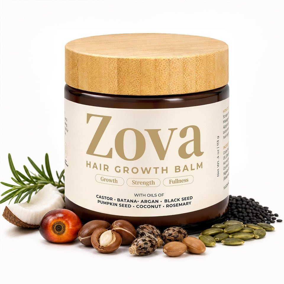 Zova Growth front jar showing packaging and product size for easy identification