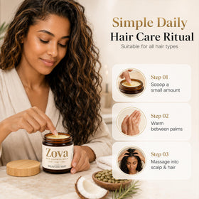 Zova Growth label closeup readable instructions and ingredient emphasis