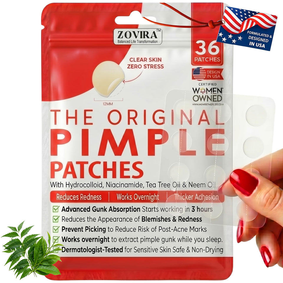 ZOVIRA front packaging showing 36-count patch pack for overnight use