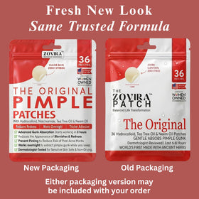 ZOVIRA patch applied to cheek protecting a blemish while sleeping