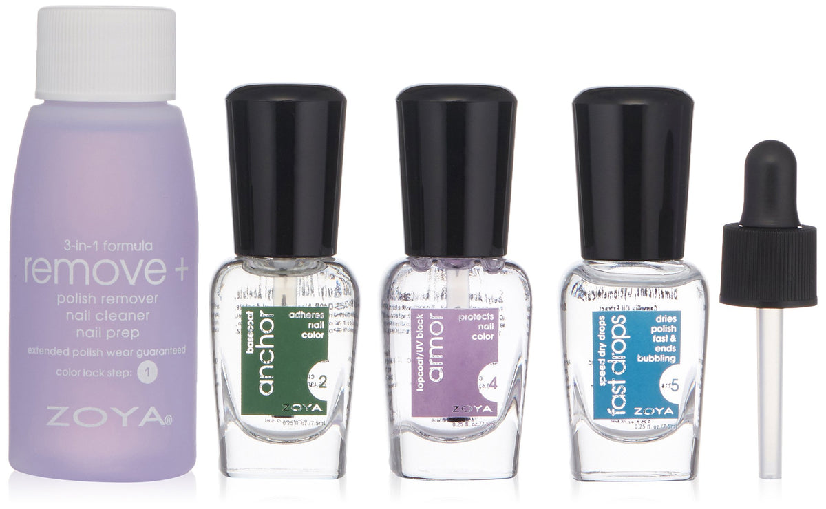 ZOYA front packaging showing mini four-piece kit and portable benefit