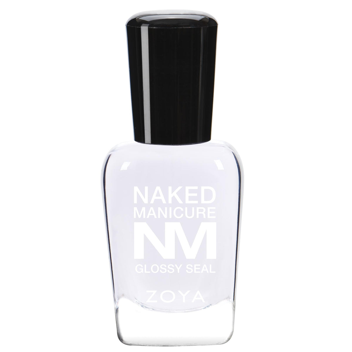 ZOYA glossy seal front bottle showing label and compact 0.5 fl oz size for clarity