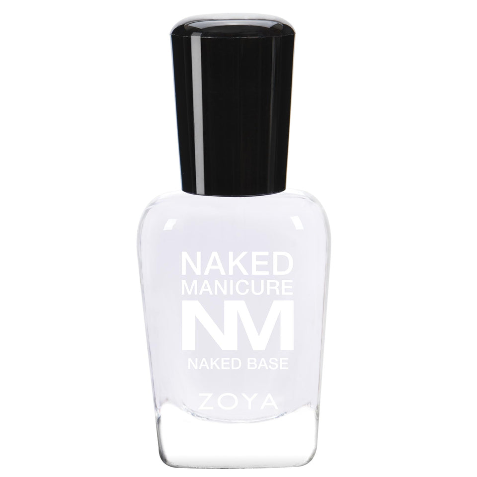 ZOYA Naked Manicure base coat bottle front showing clear polish and label benefits