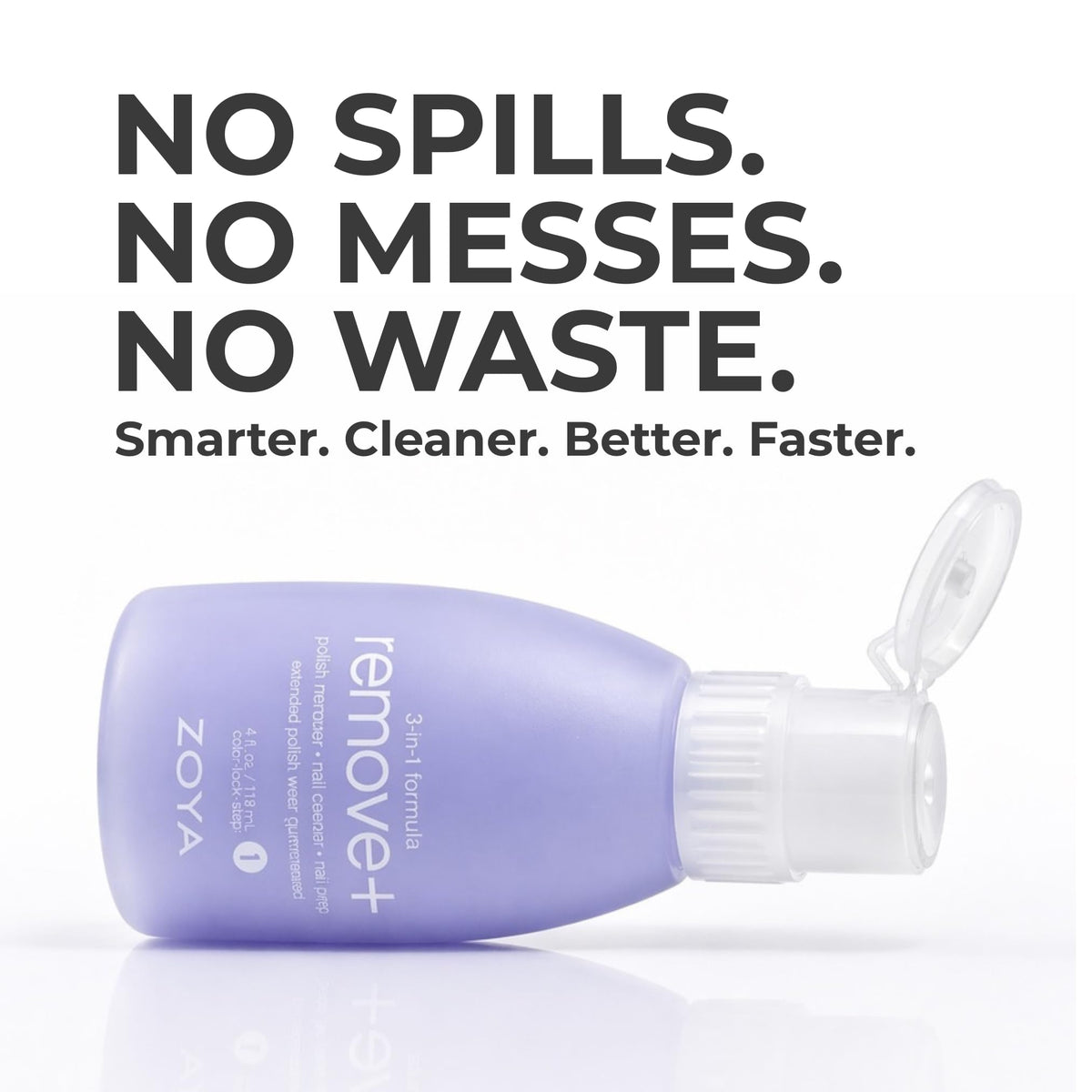 ZOYA liquid pouring from bottle showing easy application and controlled flow