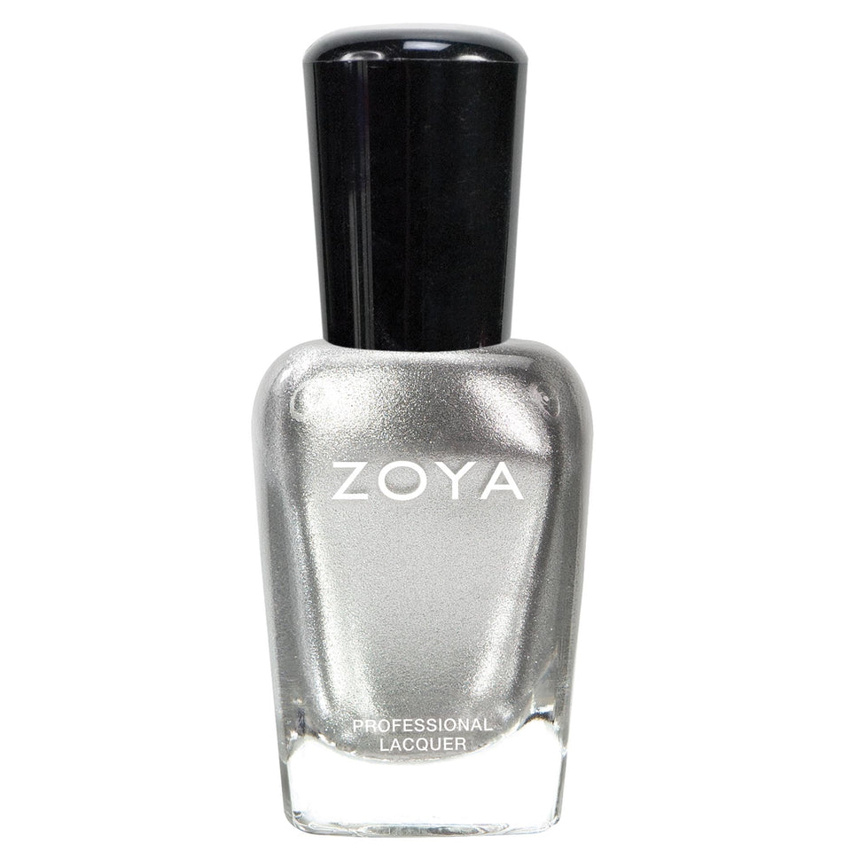 ZOYA Trixie front bottle showing label and metallic silver color for clear product identification