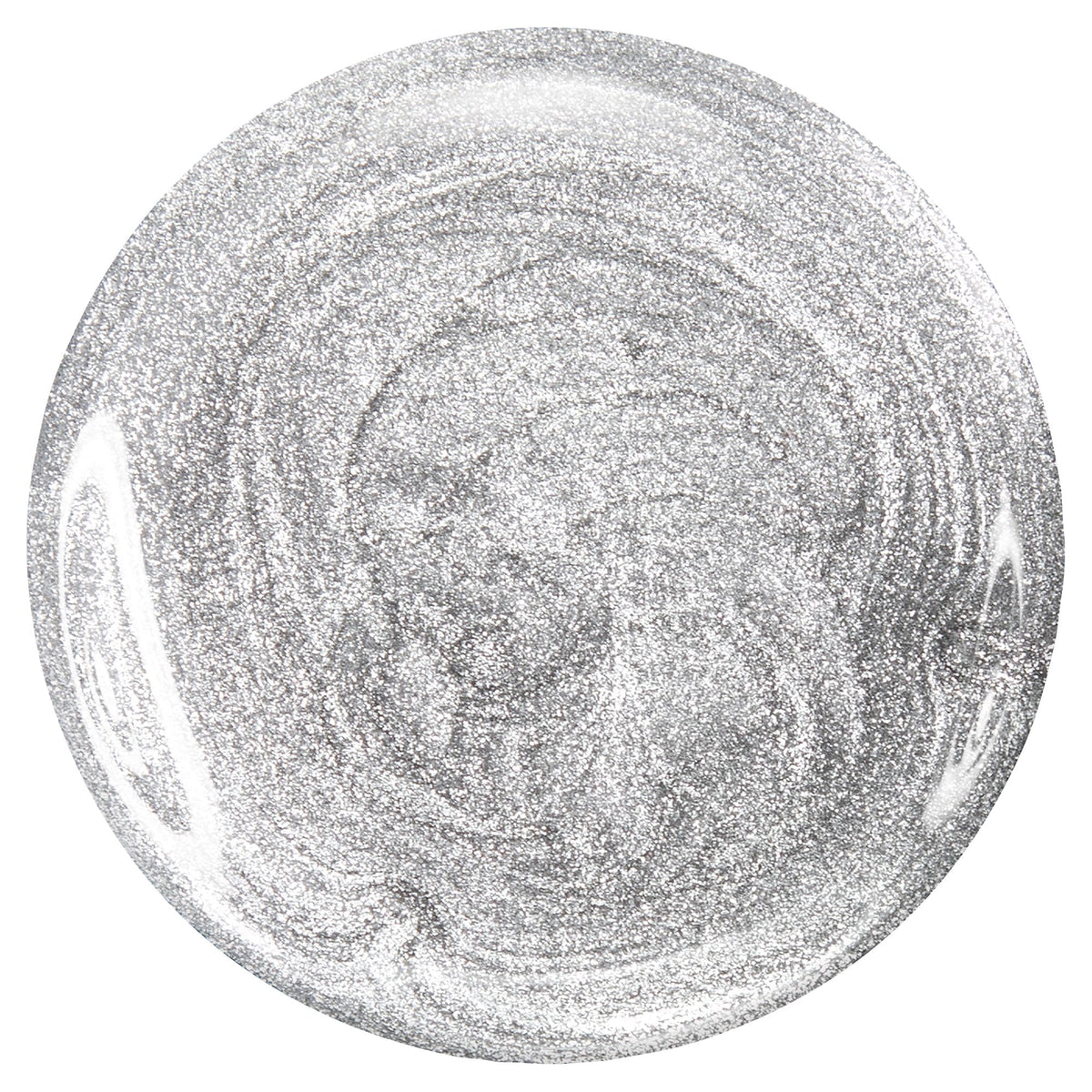 ZOYA Trixie swatch on hand demonstrating bright silver foil finish and wearable sparkle