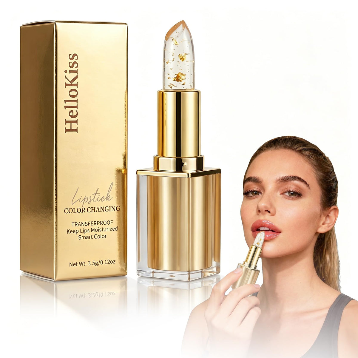 ZOYYE front packaging showing elegant gold case and clear tube benefit: attractive gift-ready design