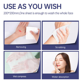 ZPCO towel held in hand to show 7.88 by 7.88 inch size and scale