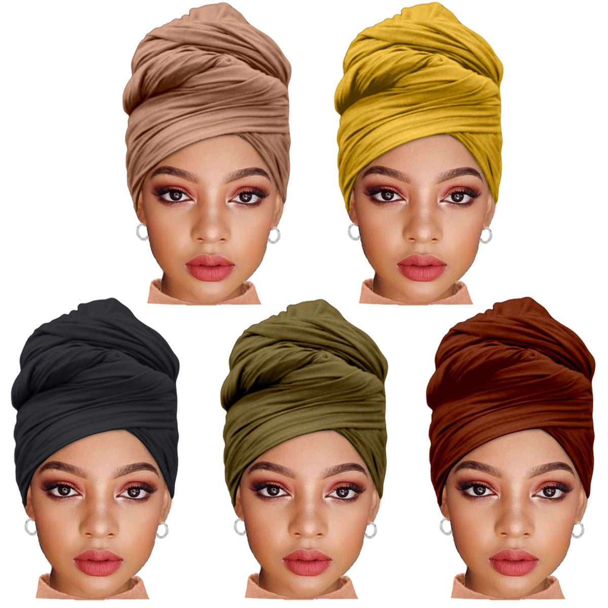 ZRQ front packaging showing five solid-color scarves and variety benefit