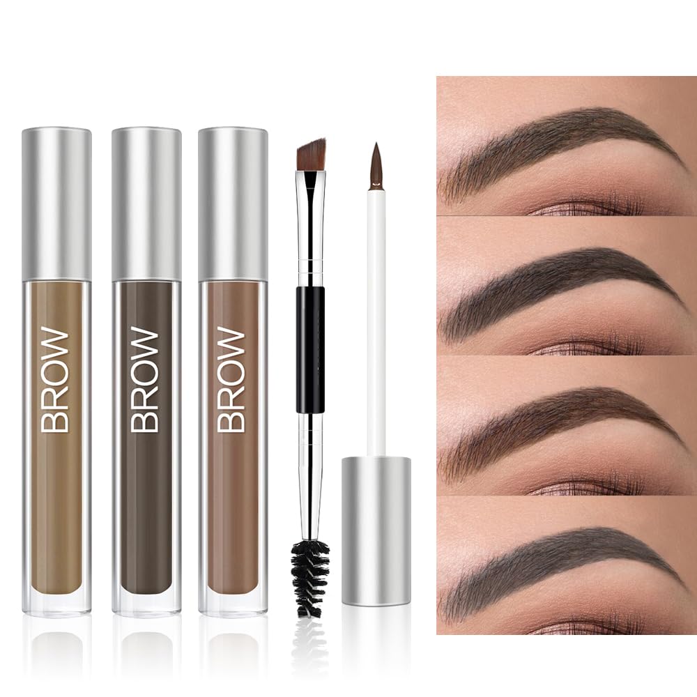 ZSSEMEI before and after comparison showing fuller, tinted brow benefit