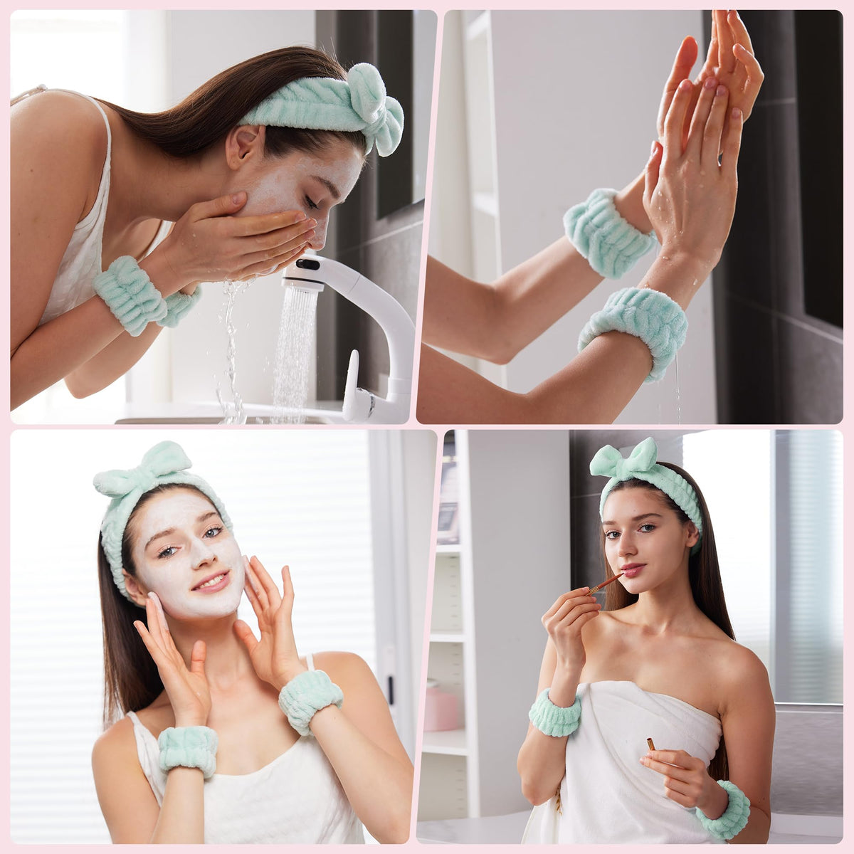Ztomine bow headband detail showing soft fabric and decorative style for pretty skincare routines