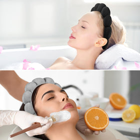 Ztomine headband while applying facial mask for neat application
