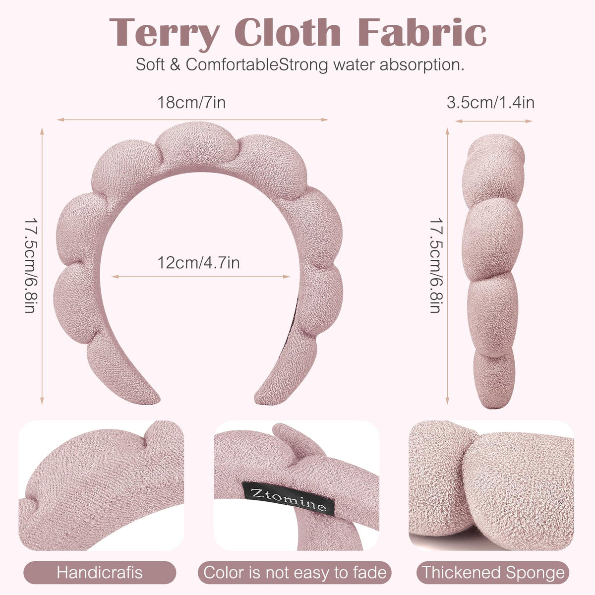Ztomine scrunchy knot and plastic core detail for secure hold
