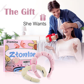 Ztomine headband held in hand to show scale and comfortable stretch fit