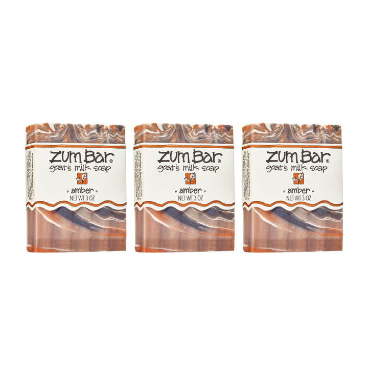 Zum Amber bar front packaging showing scent and size, highlights natural ingredients