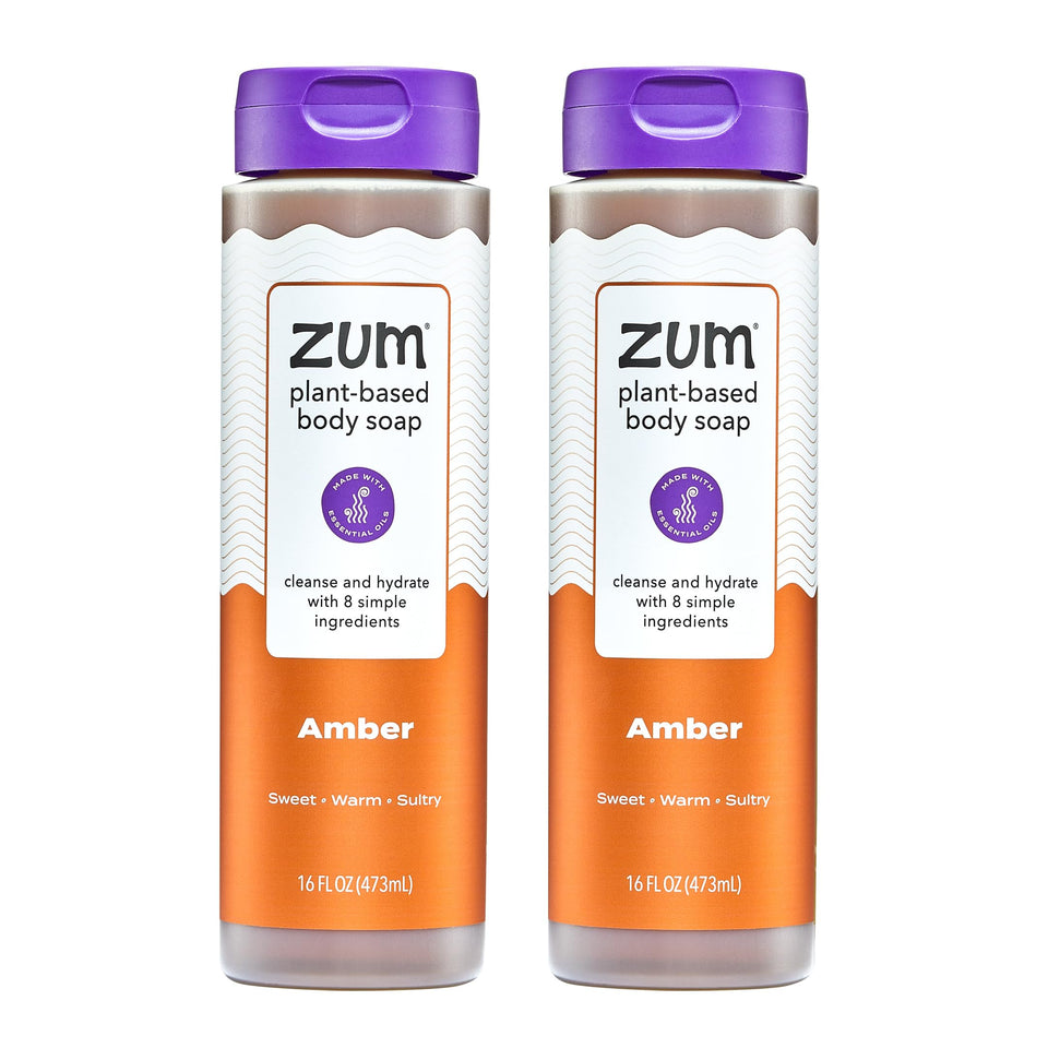 Zum Amber front bottle showing packaging and warm scent benefit