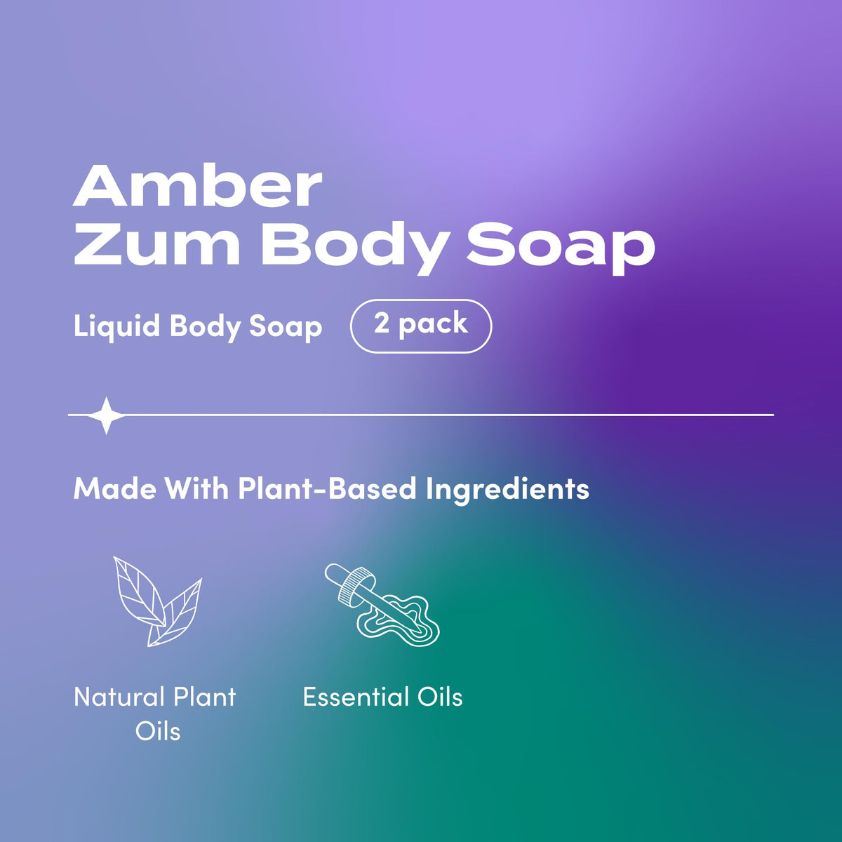 Zum Amber label close-up highlighting handcrafted plant-based ingredients