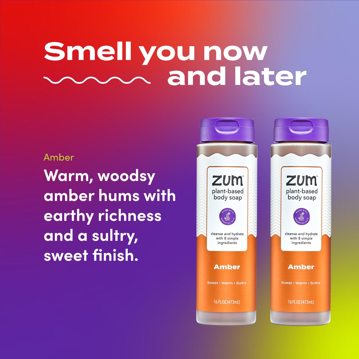 Zum Amber pump dispensing soap with rich foam for effective cleansing