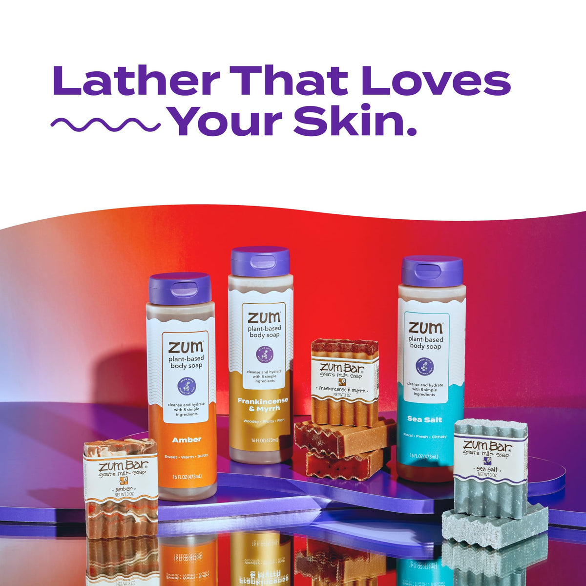 Zum two-pack display with both 16 fl oz bottles offering value