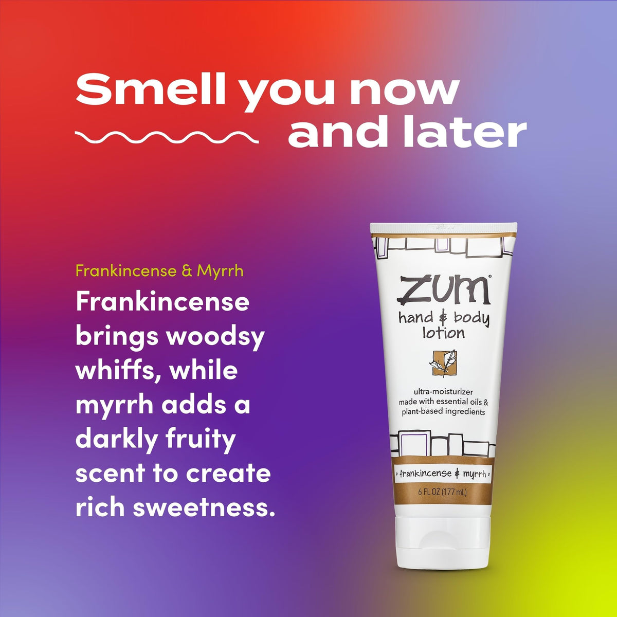 Zum bottle in hand illustrating portable 6 fl oz size and convenience