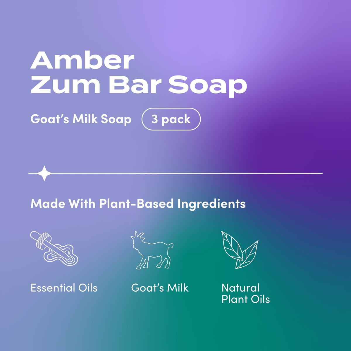 Zum goat's milk soap side view displaying bar shape and handcrafted finish for gentle cleansing