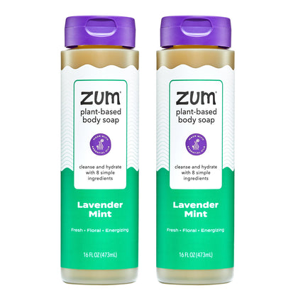 Zum bottle front packaging showing Lavender Mint and two-pack benefit
